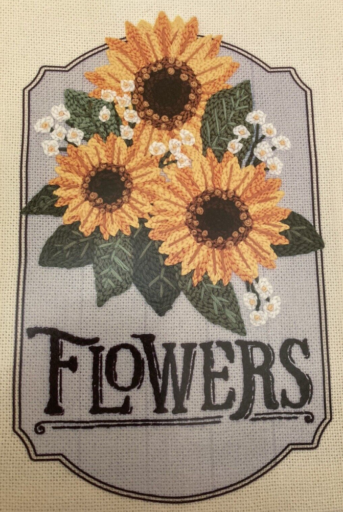 "Sunflowers" Punch Needle Canvas Kit by Needle Creations (one kit)