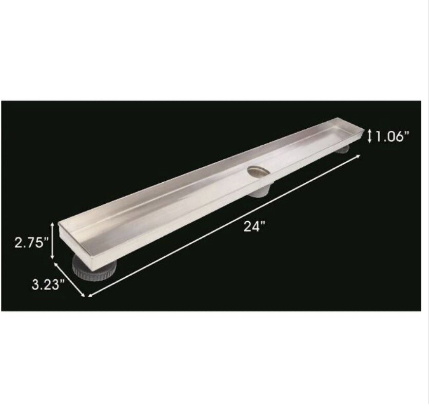 Reln Linear Shower Drain Matte Black FD2403SQBK 24”