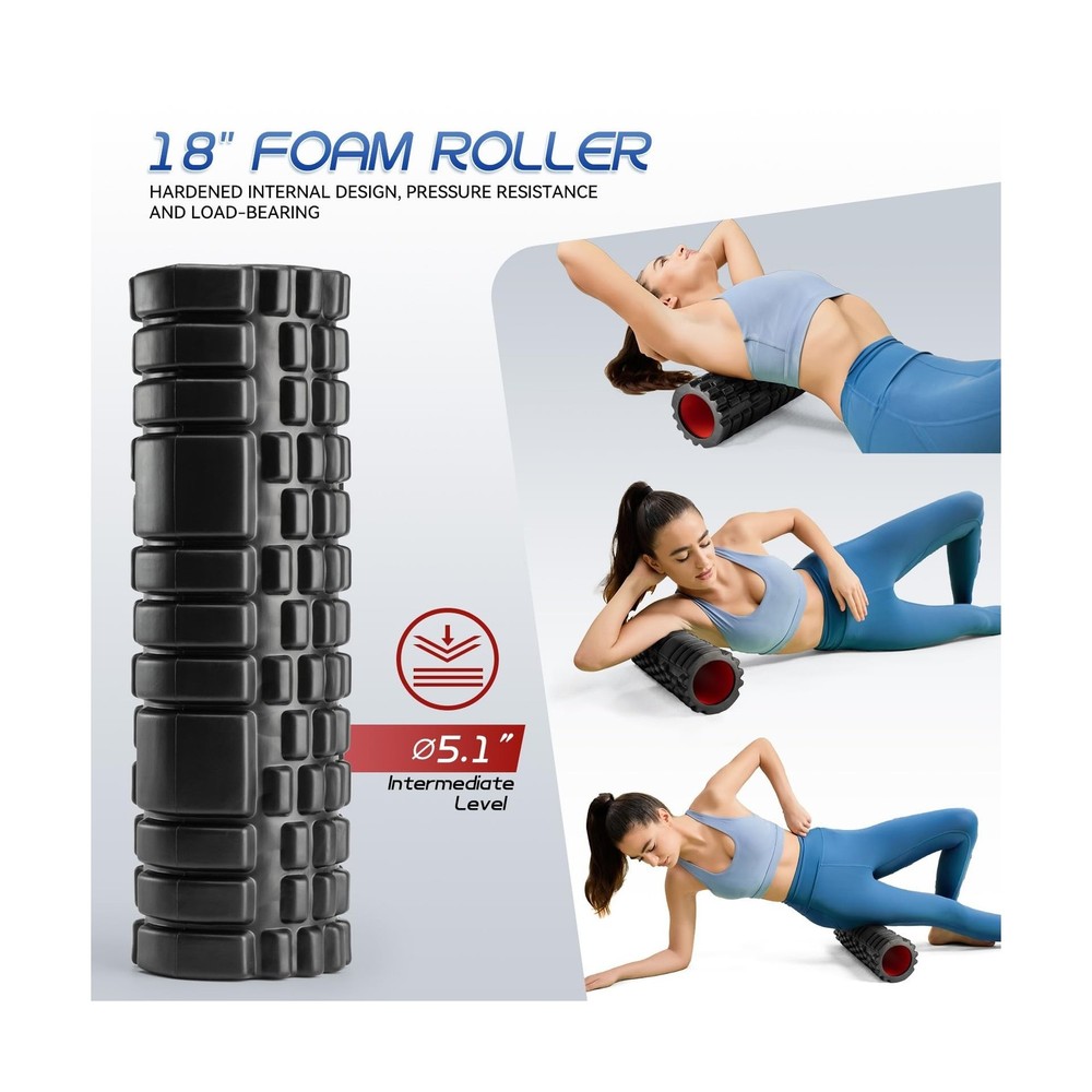 Krightlink Foam Roller High Density Foam Roller Set for Deep Tissue... FAST SHIP