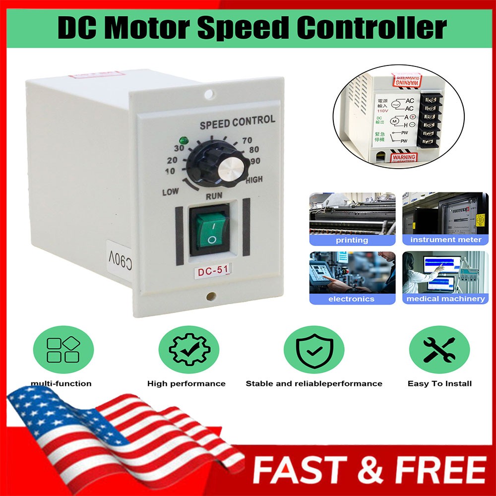 AC 110V 220V Knob Motor Speed Controller DC 0-90V Variable Adjustable Speed New