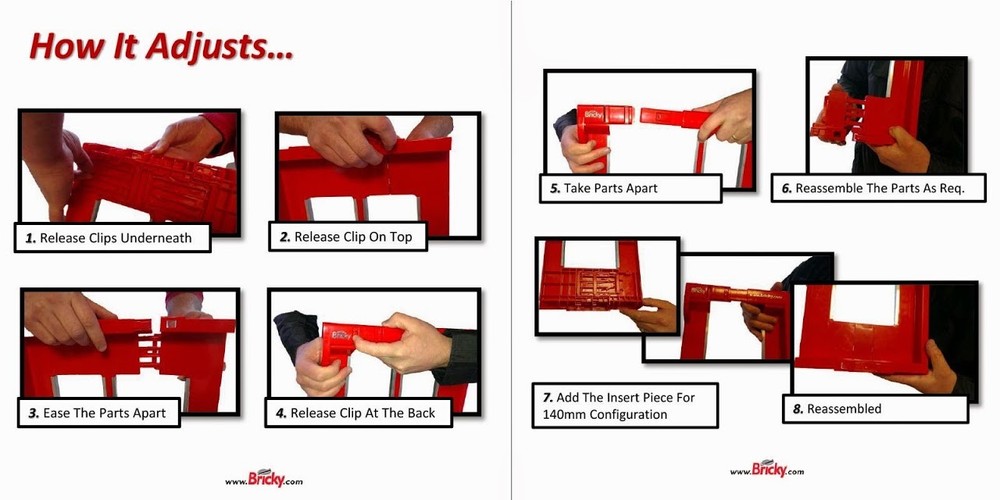 Bricky - Wall Building / Bricklaying Tool + trowel (Adjustable Model)