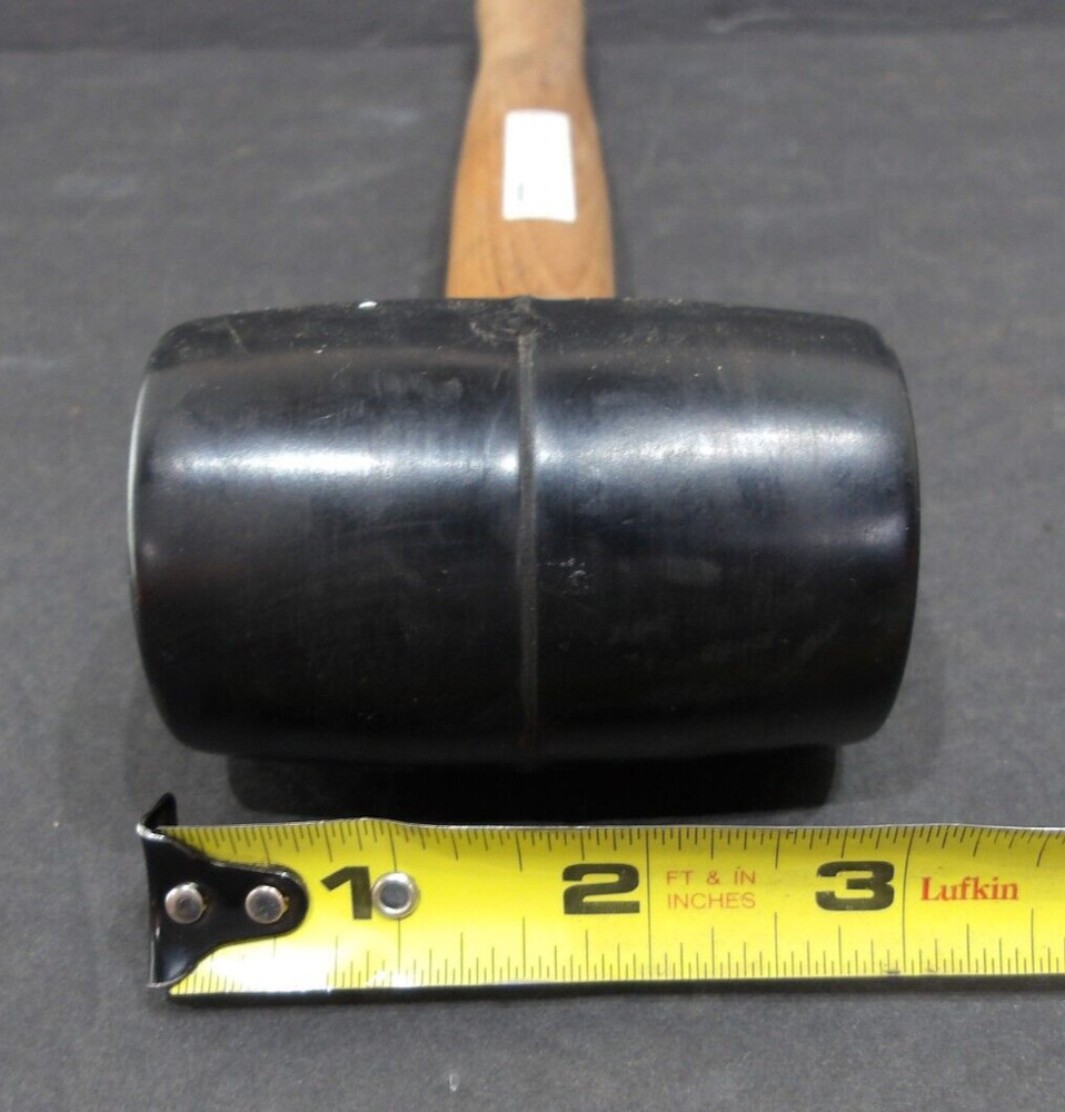 Strike Zone 8 oz Solid Rubber Mallet Solid Wood Handle 12" Long x 2" Dia. Head