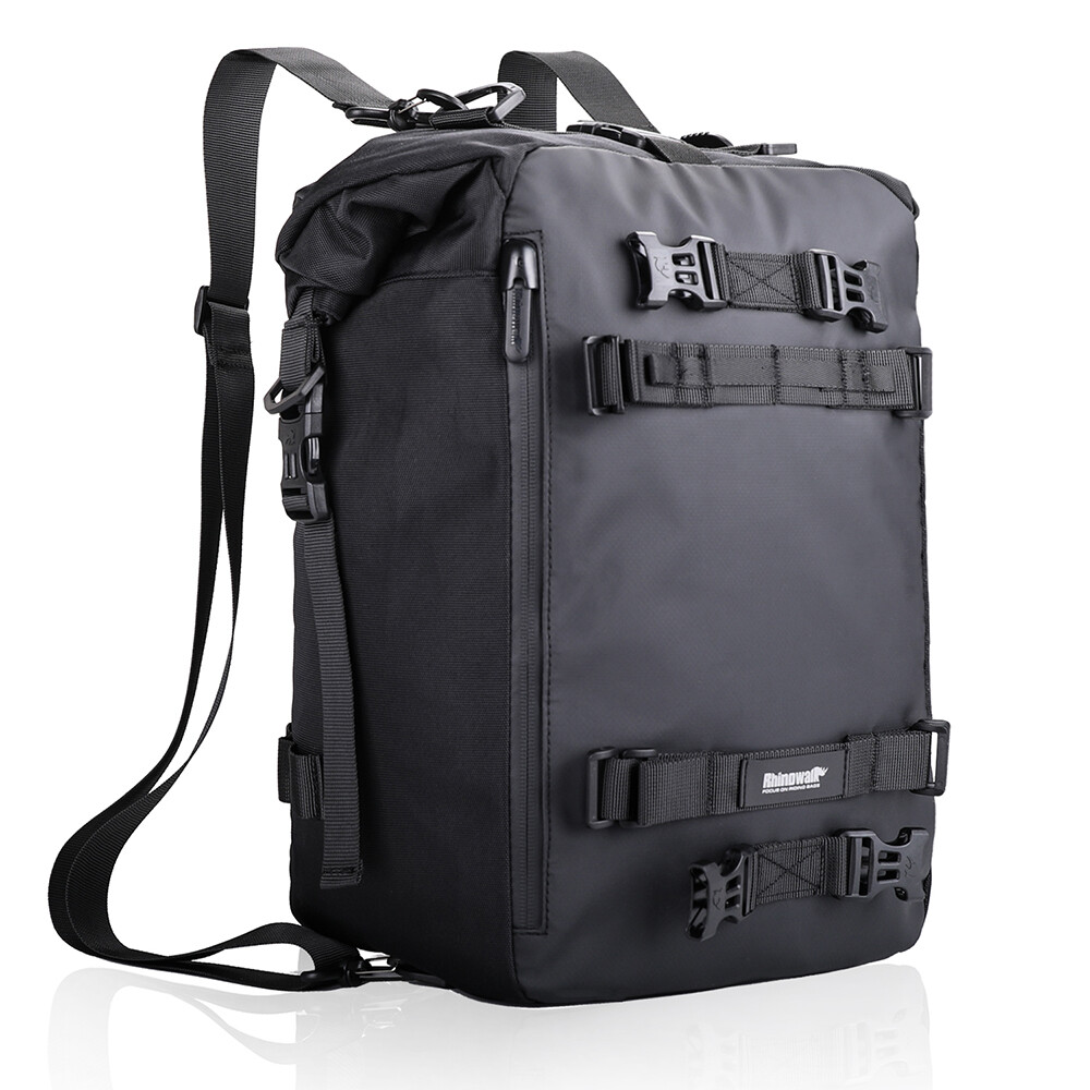Multi-function Motorcycle Rear Seat Bag PU Coating Riding Storage Backpack 20L