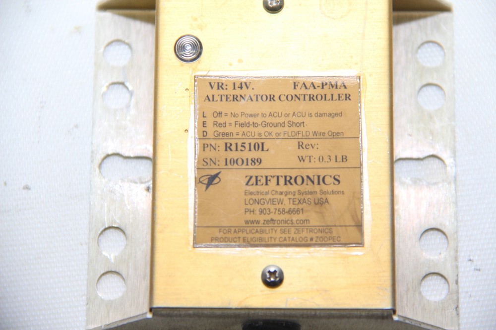 Zeftronics 14 Volt Alternator Controller, P/N: R1510L
