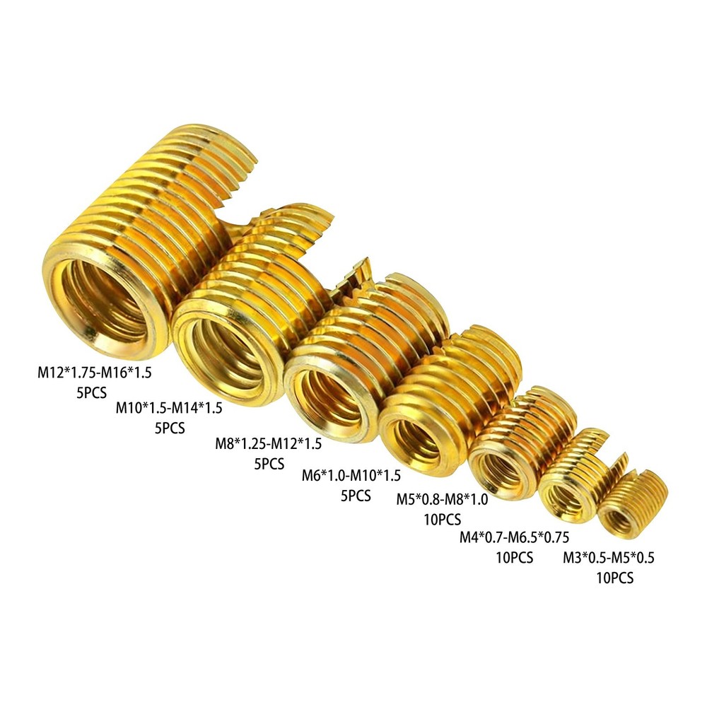 50Pcs Self Tapping Thread Inserts Set, Thread Reinforce Repair Tool Gold