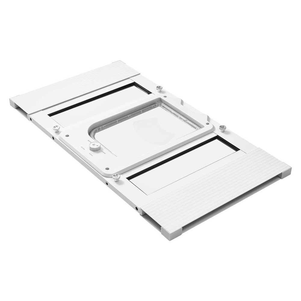 Cat Door for Window, Adjustable to Fit Window Width 23"-28", 4 Secure Lock Modes
