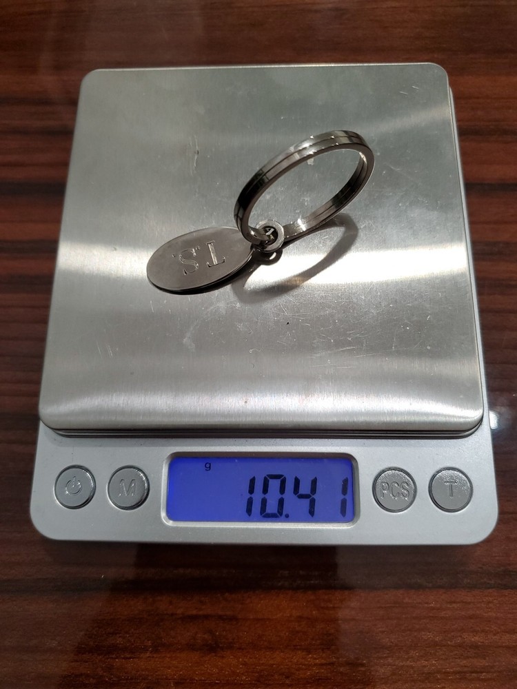Avedon Designer Sterling Silver Key Ring With Engraved Plate T.S.