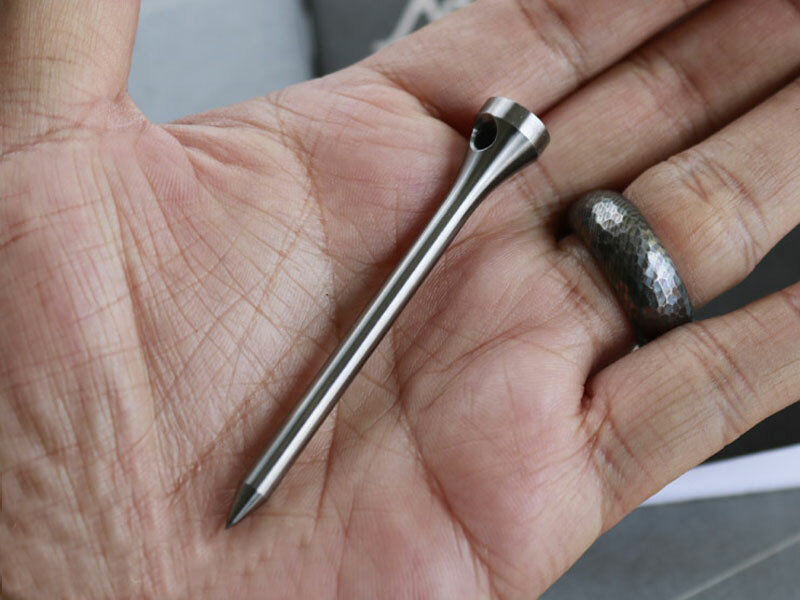 PTS Professional Tee Solid Titanium Alloy Golf Tee 2 3/4" 70mm Keychain EDC Tool