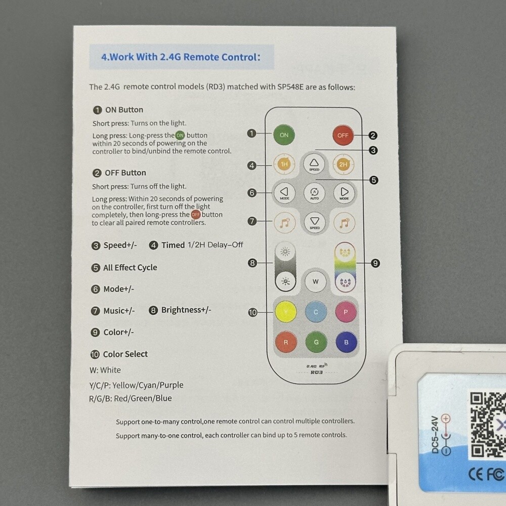 WiFi+Bluetooth Music LED Smart Controller SP548E for Addressable RGB LED Strip
