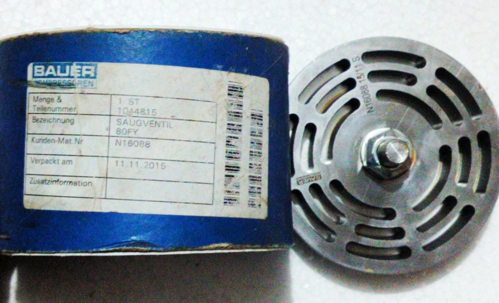 BAUER N16088 Suction Valve for High Pressure Bauer Compressor , New