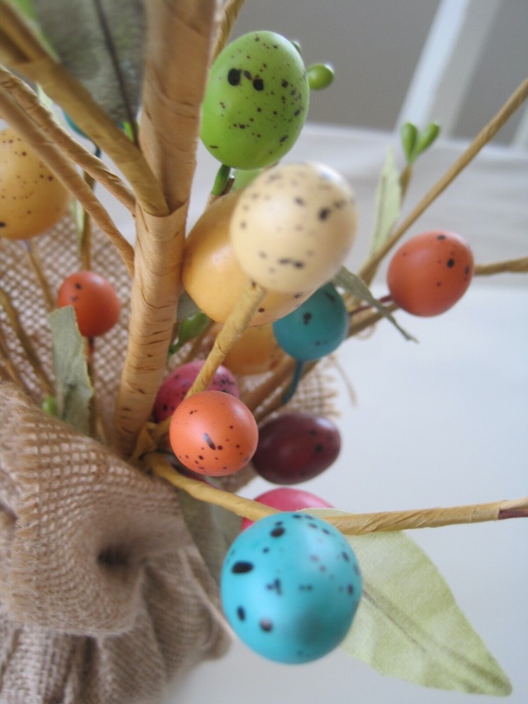 Easter Egg Tree W/ Burlap Base 18" GUC