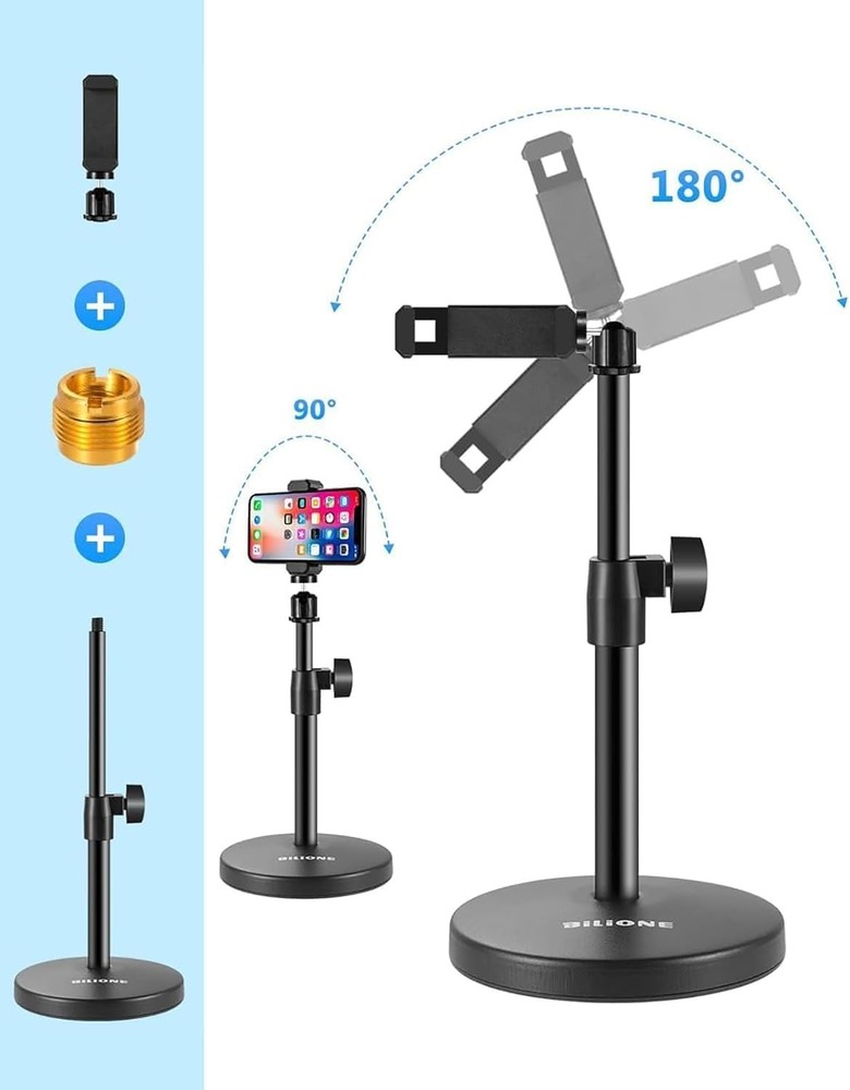3 in 1 Multi Function Desktop Microphone Stand, Adjustable Table Mic Stand wi...