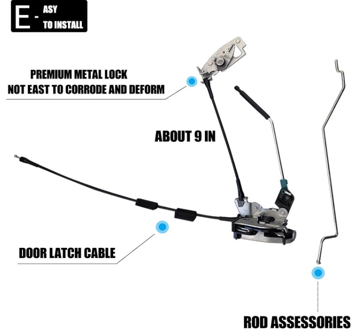 Rear Right Door Latch Assembly for Ford E150 E250 E350 Van 1992-2019