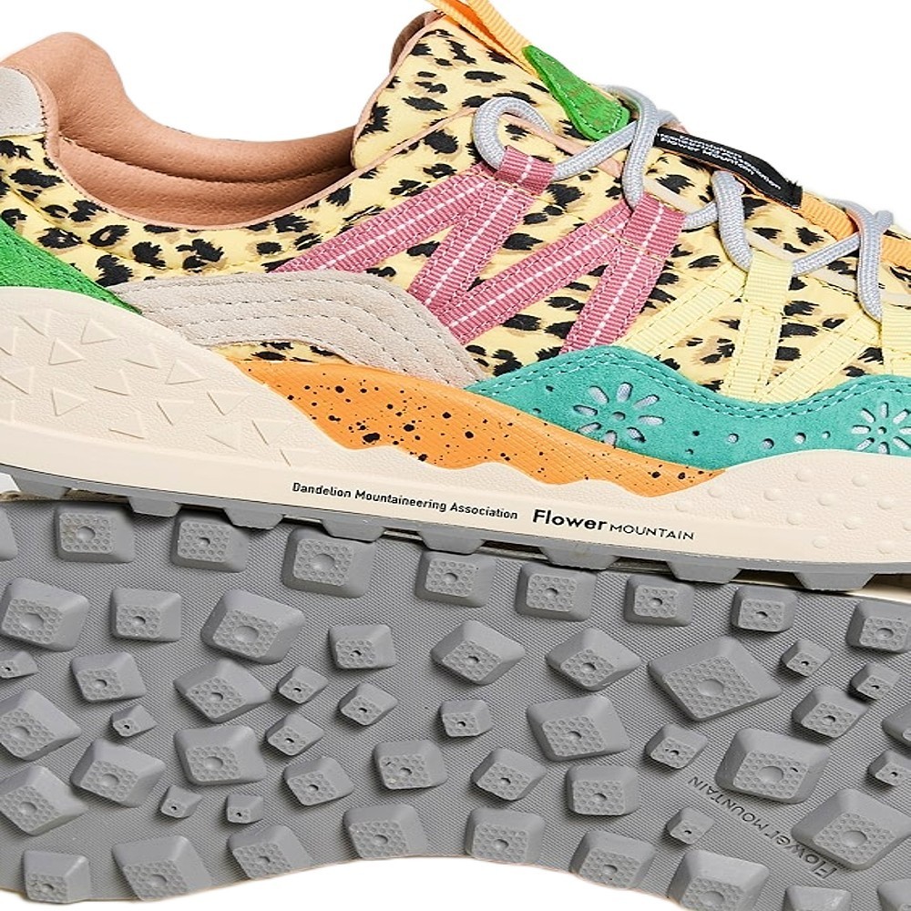 Flower Mountain Washi Women’s Sneakers – Suede Nylon Print Pink Multicolor Casua