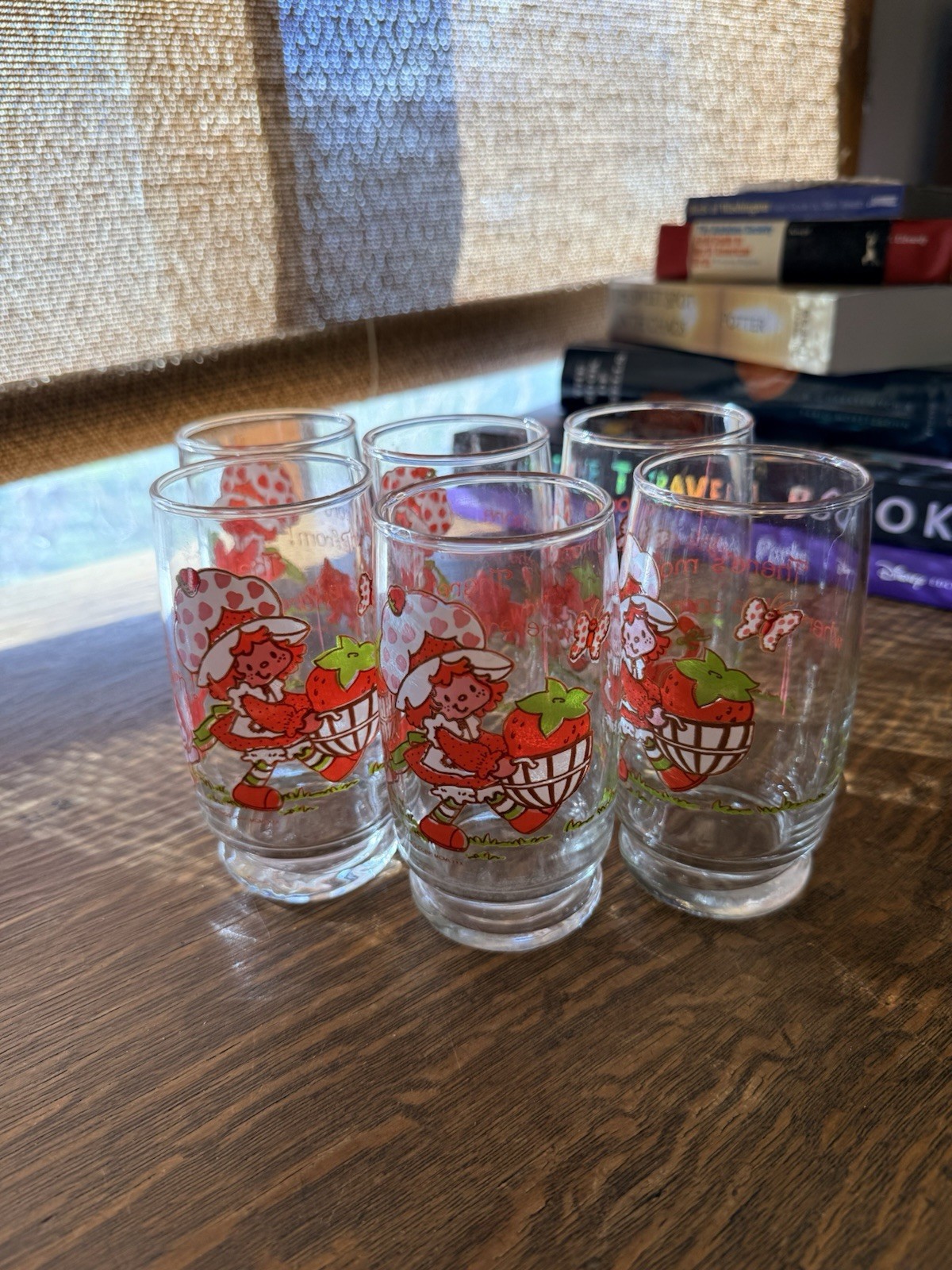 Set of 6 Vintage STRAWBERRY SHORTCAKE American Greetings 16oz Tumblers Glasses