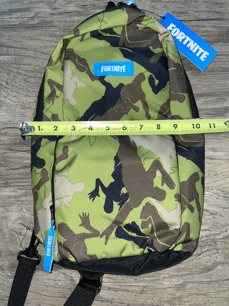 New Fortnite Army Green Characters Sling Style Polyester Backpack