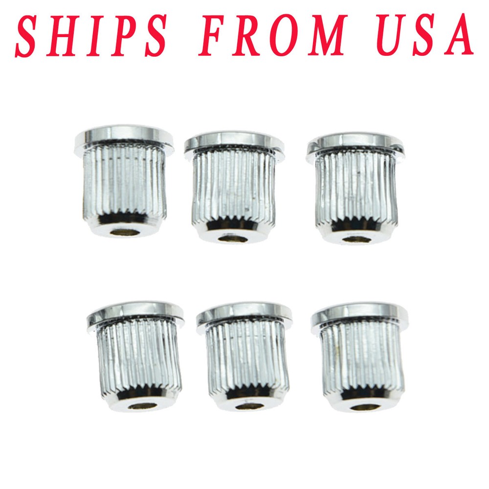 KAISH 6pcs Chrome String Through Body 5/16" String Ferrules for USA Telecaster