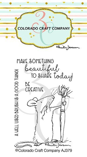 Colorado Craft Company "BE CREATIVE" by Anita Jeram 2"x3" Clear Mini Stamp Set