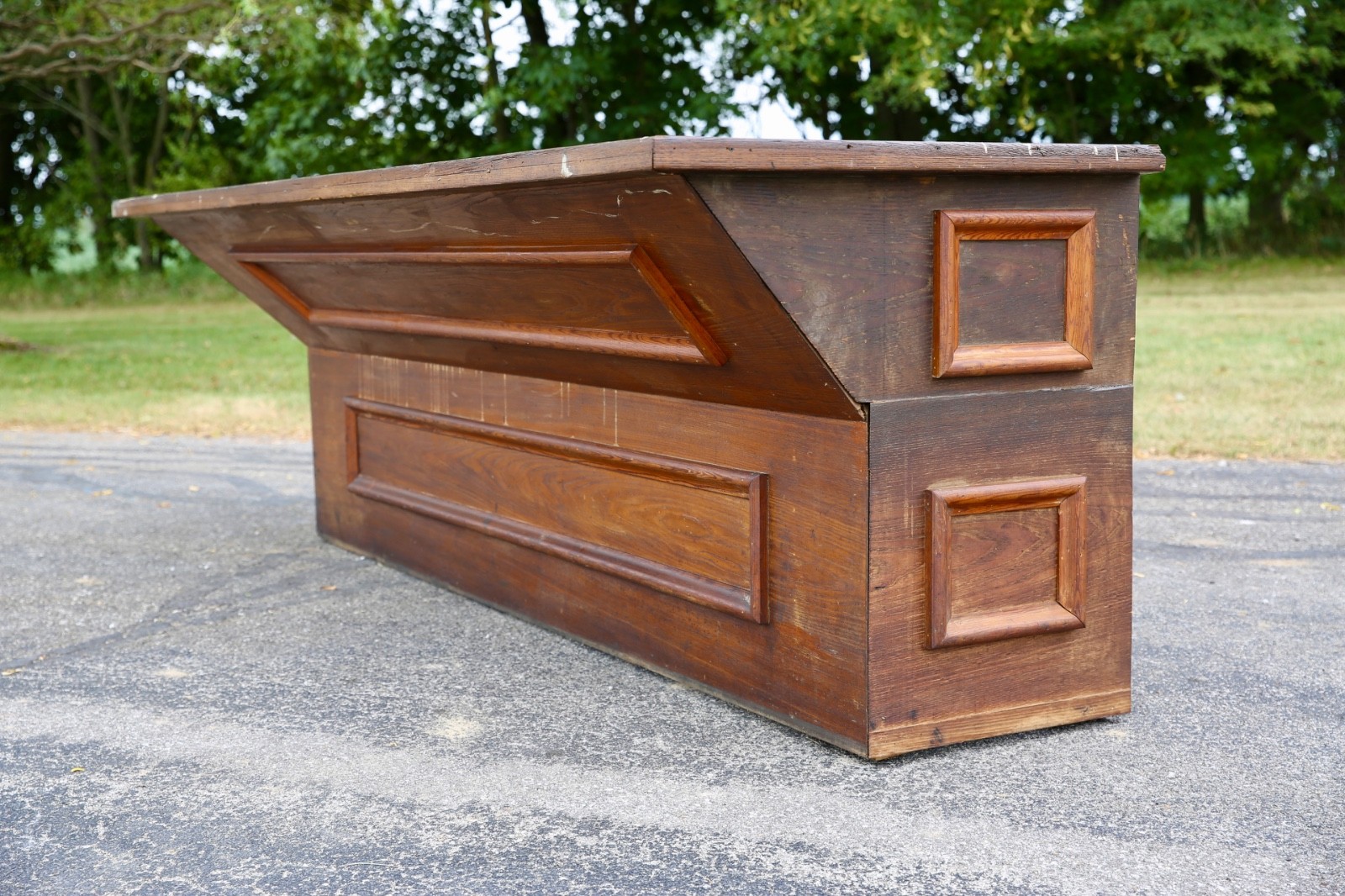 Antique store counter wood bar kitchen island countertop vintage industrial