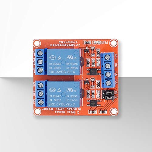[2-Pack] DC 5V Relay Module 2-Channel Relay Switch with Optocoupler 2CH-5V-2