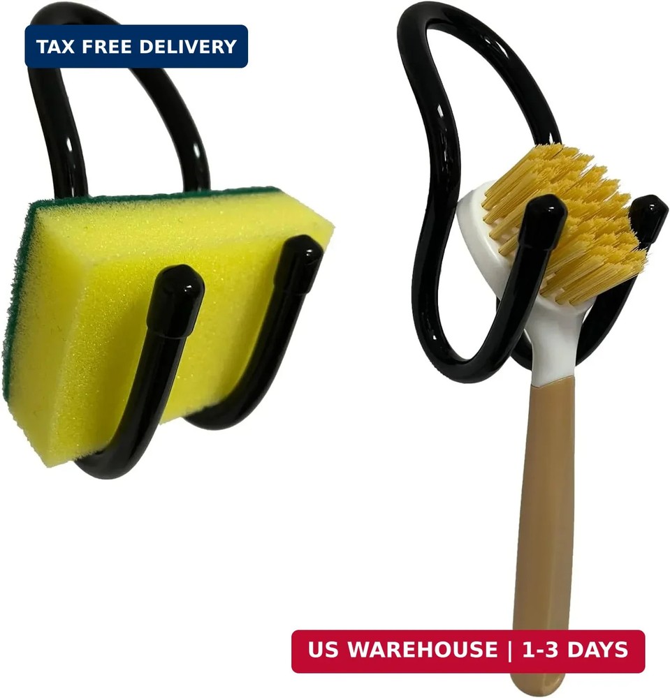 2 Pack Hanging Rustproof Sink Caddy & Sponge Holder, Adjustable Kitchen Dish wan