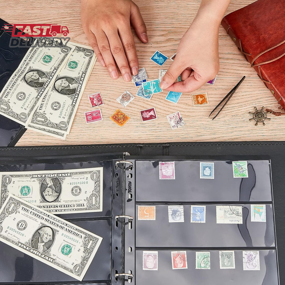 20 Sheet Stamp Pages for Stamp Album Binder 1/2/3/4 Pockets Collectors Postage C