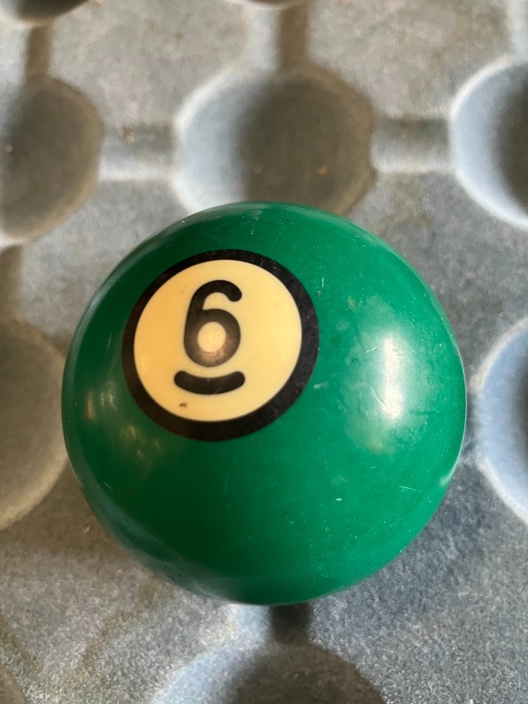 Vintage Black Ring / Circle Billiard Ball Replacement #6
