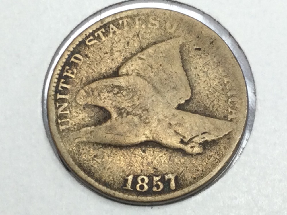 1857 Flying Eagle Cent in very good