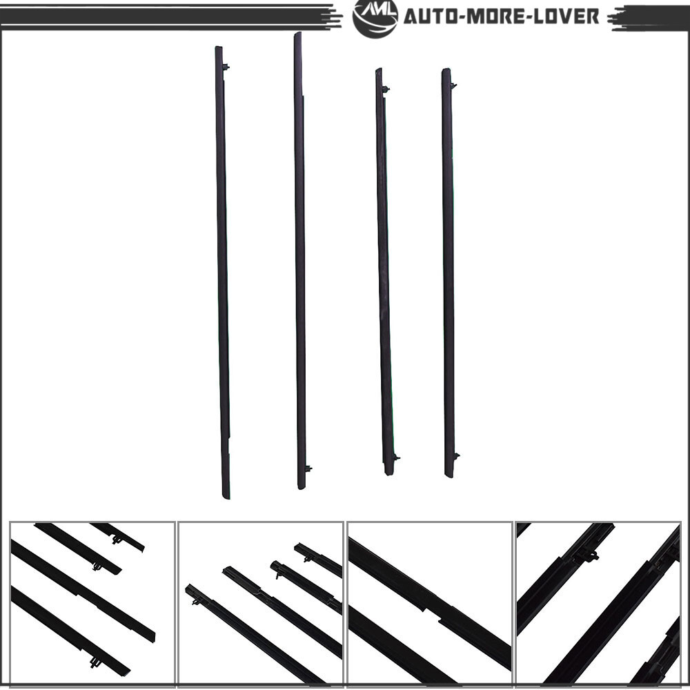 For 2006-2011 Honda Civic Car 4X Weather Strip Window Moulding Trim Seal Belt