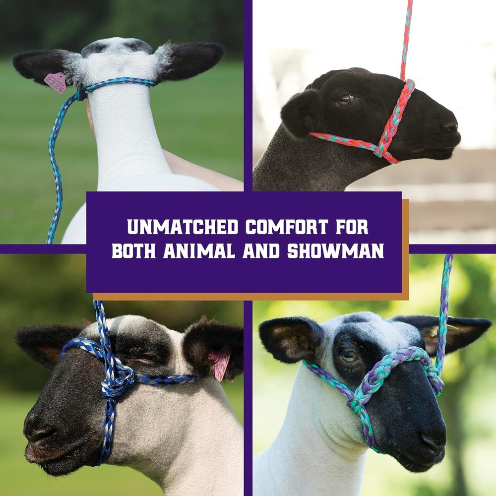 Weaver Braided Poly Rope Halter 4ft Adjustable Soft Sheep Goat