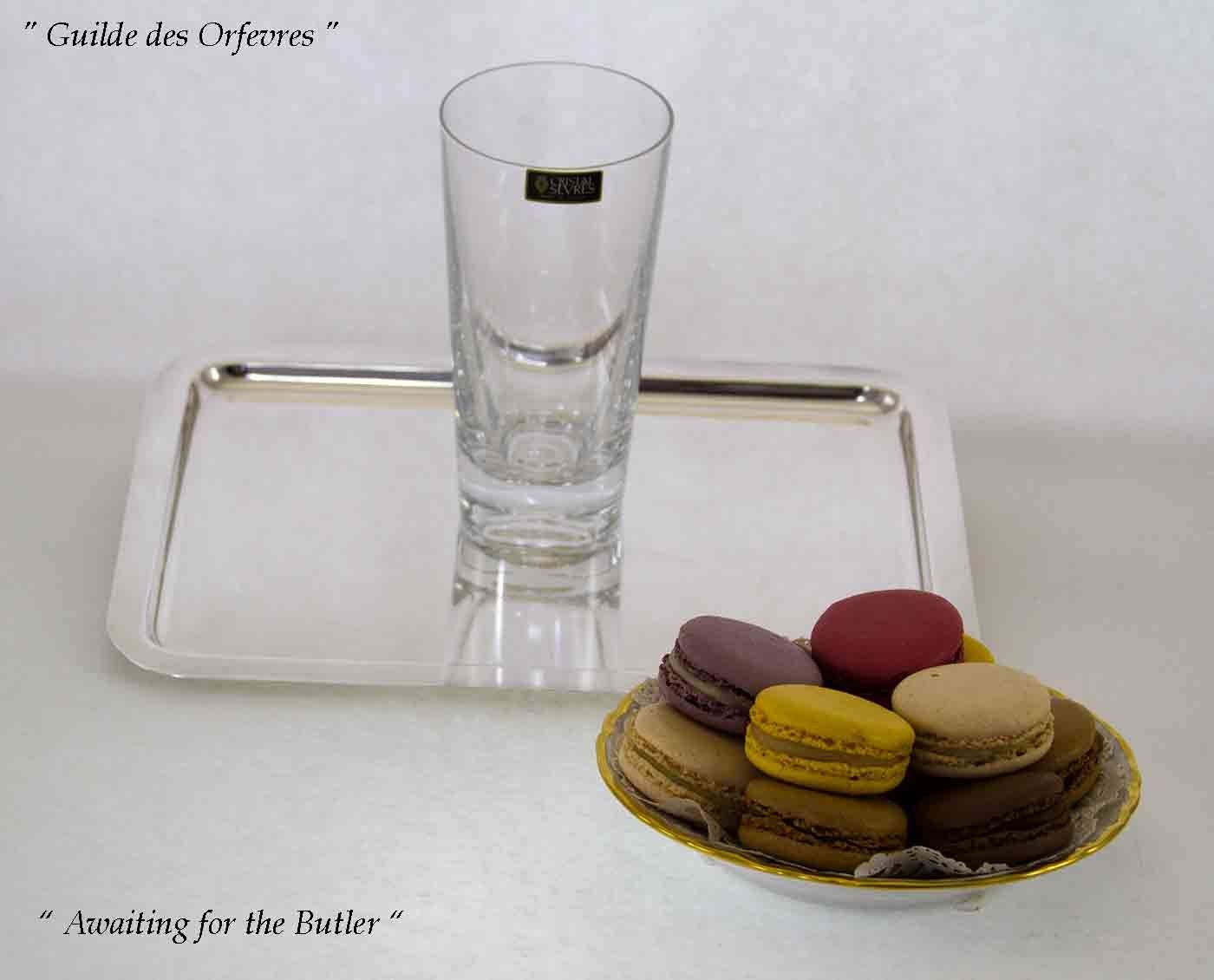 Silver Oblong Coffee Tray , Raw Edge/Plain. 11 in.