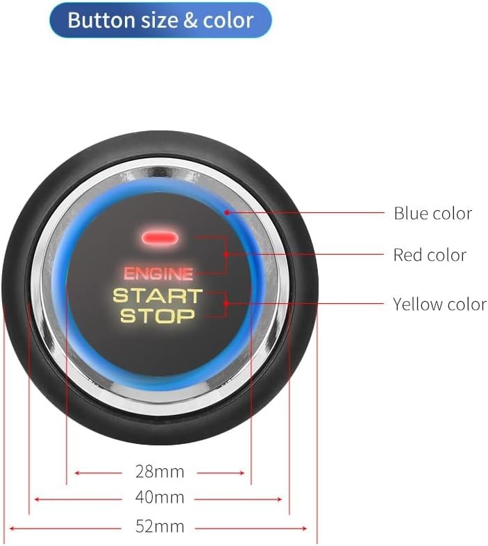 PKE Passive Keyless Entry Car Push Star Button Remote Engine Start Stop Shock...