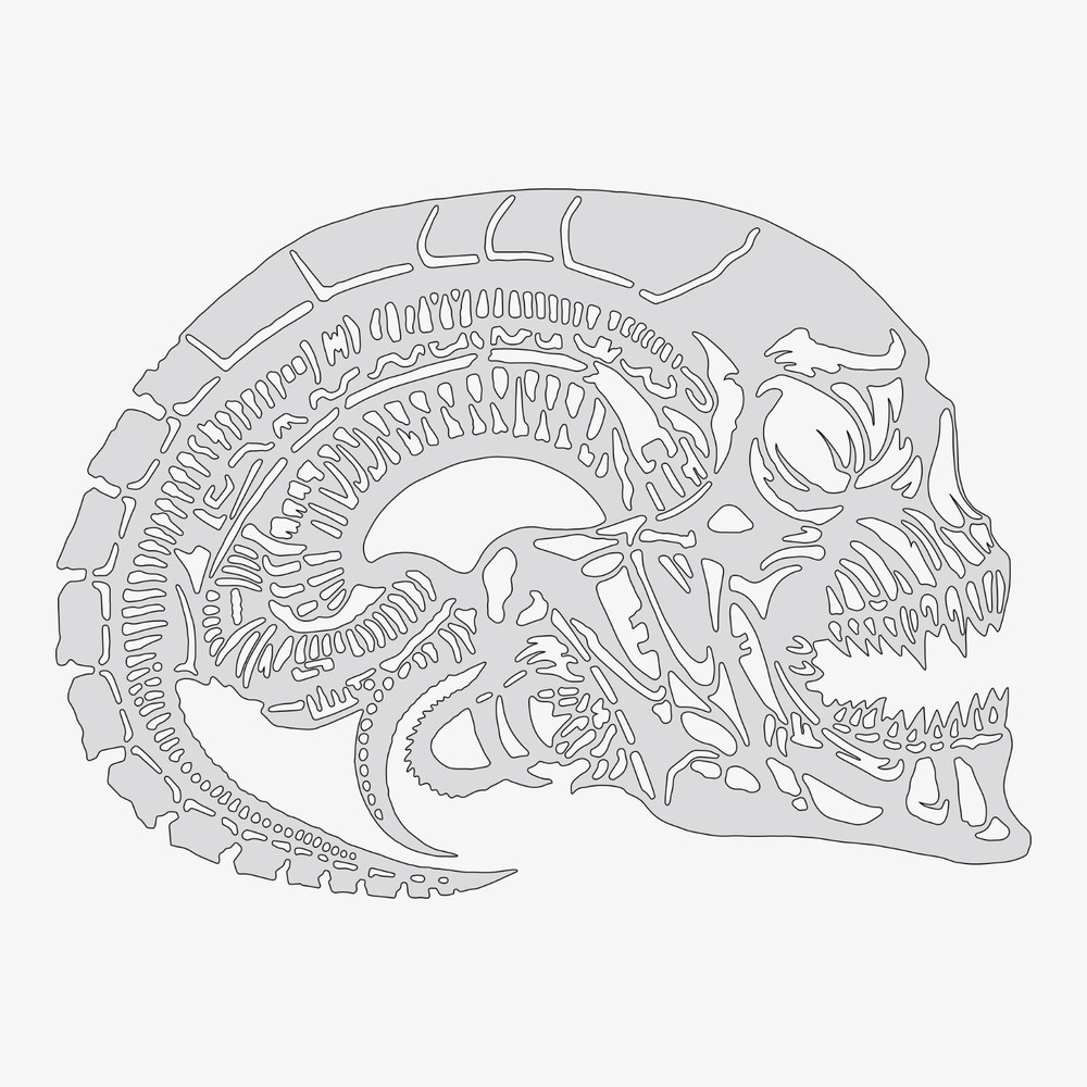 Biomech #11 - Reusable Airbrush Stencil Template