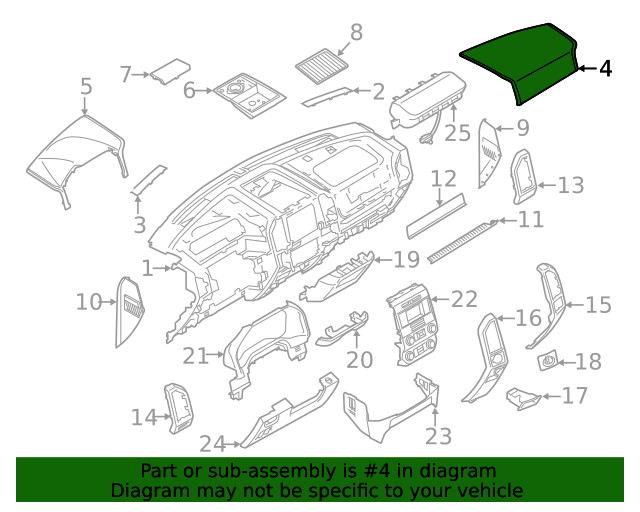 Genuine Ford Instrument Panel Cover HC3Z-25044F58-AA