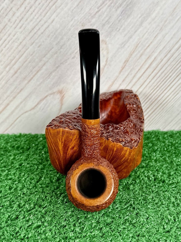 RARE DAVID JONES BENT APPLE c2000’S MINT, AWESOME RUSTICATION ARTISAN PIPE