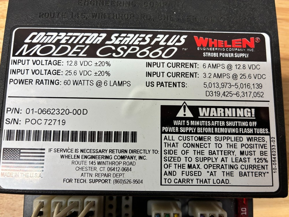 Whelen Competitor Series Plus Model CSP660 - Strobe Power Supply