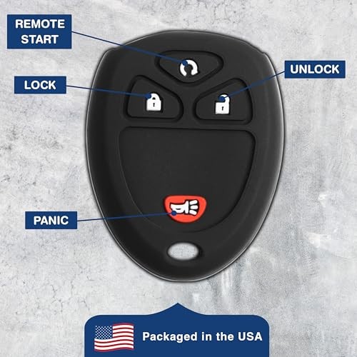 Keyless Entry Remote Car Key Fob Outer Shell Cover Soft Rubber Protective Black