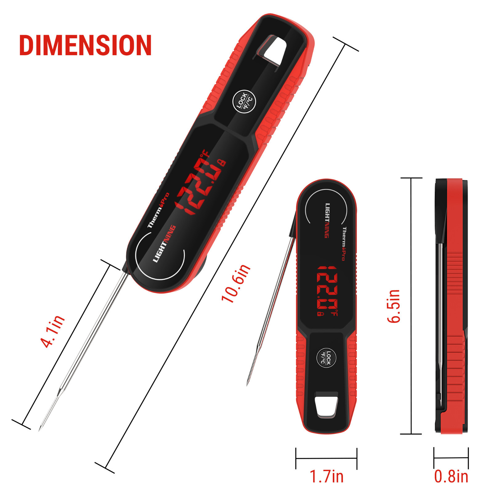 ThermoPro Lightning 1-Second Instant Read Calibratable Meat Thermometer Deep Fry