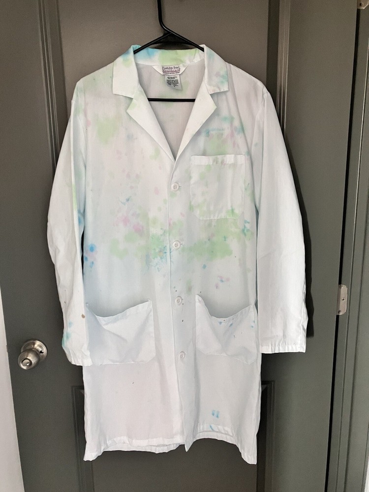 Lightly Tie-Dyed Lab Coat Small