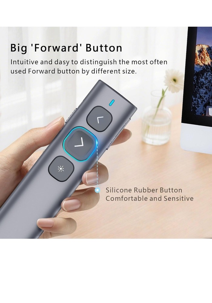 Norwii N95 Pro Presentation Clicker Digital Pointer Wireless USB-A GREEN