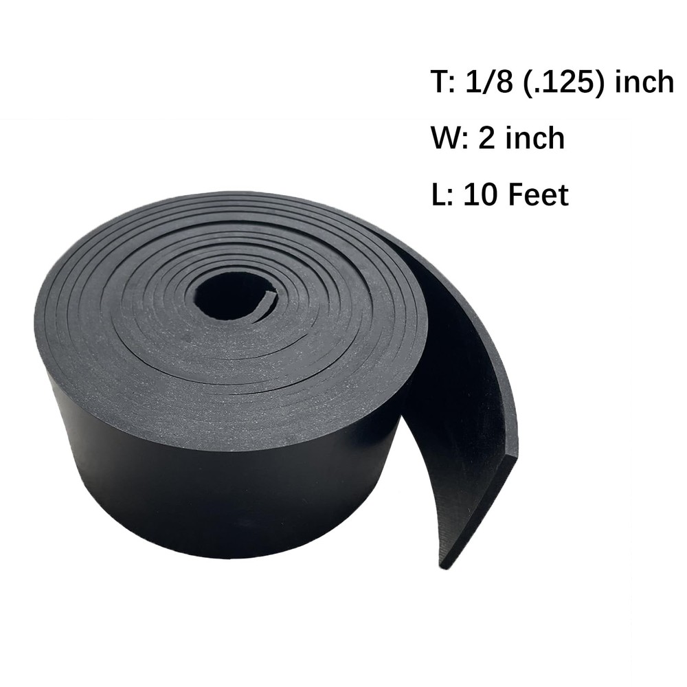Solid Rubber Strips 1/8 (.125)" Thick X 2" Wide X 10'Long, Solid Rubber Sheet...