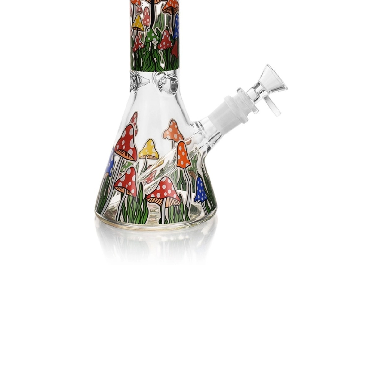 10 Inch Colorful Mushroom Beaker Bong Glass Bongs Water Pipe Hookah 14MM