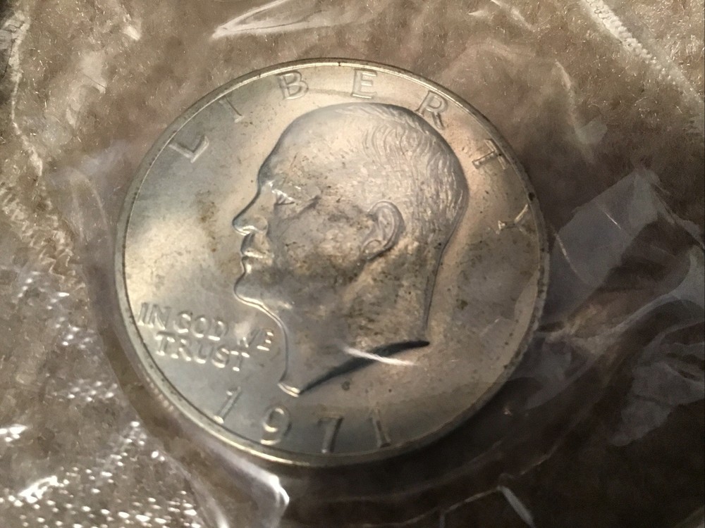 1971-S Eisenhower Silver Dollar 40% Uncirculated OGP Blue Envelope~US Mint