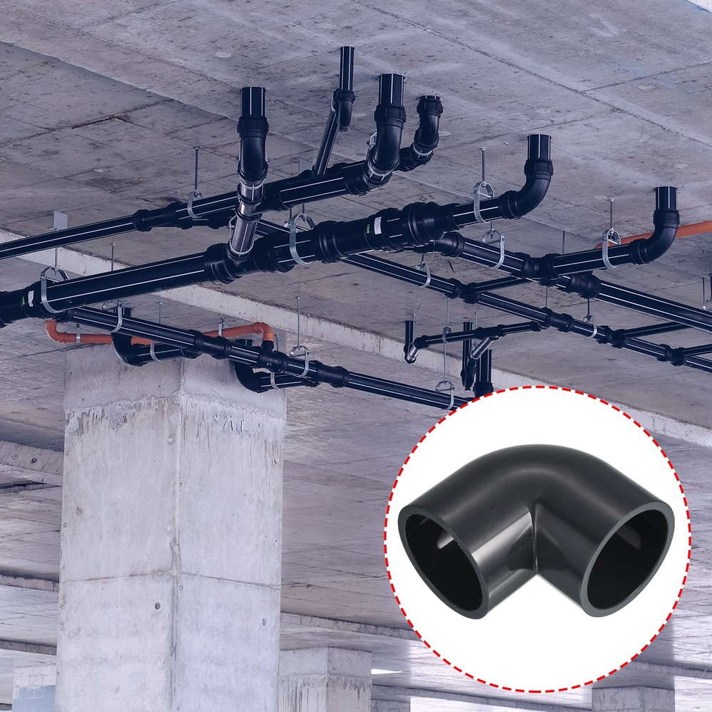 UPVC Pipe Fitting Elbow 50mm Socket 90 Degree Adapter Connector Gray