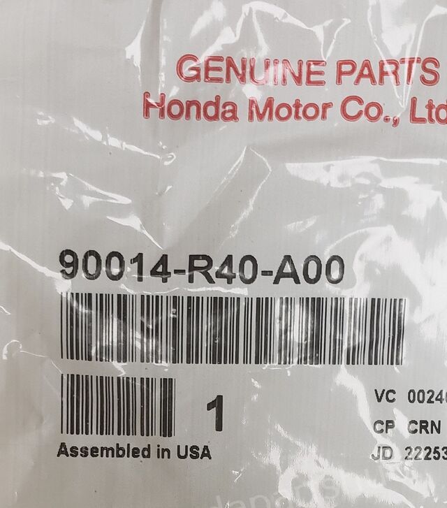 (Qty 1) Genuine Plug Hole Coil Cover Bolt B 90014-R40-A00