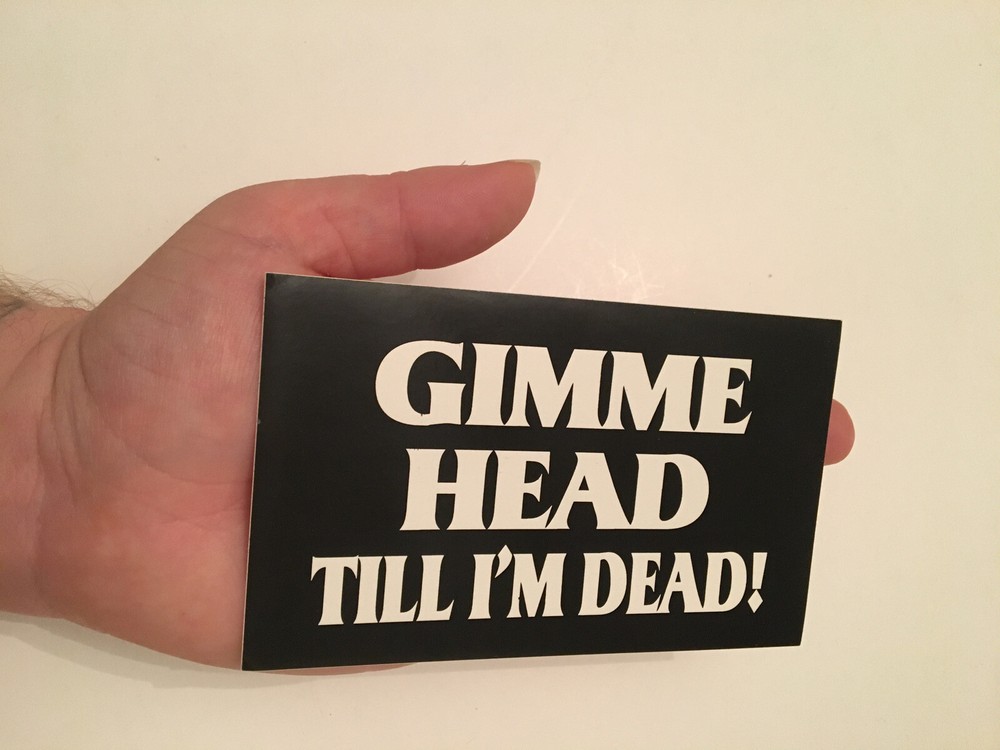 Gimme Head Black and white 3"x5" rectangular glossy sticker