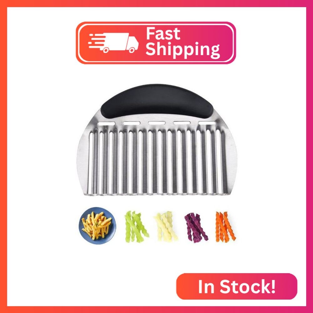 Heavy Duty Stainless Steel Large Crinkle Cutter Wavy Chopper French Fry Slicer f