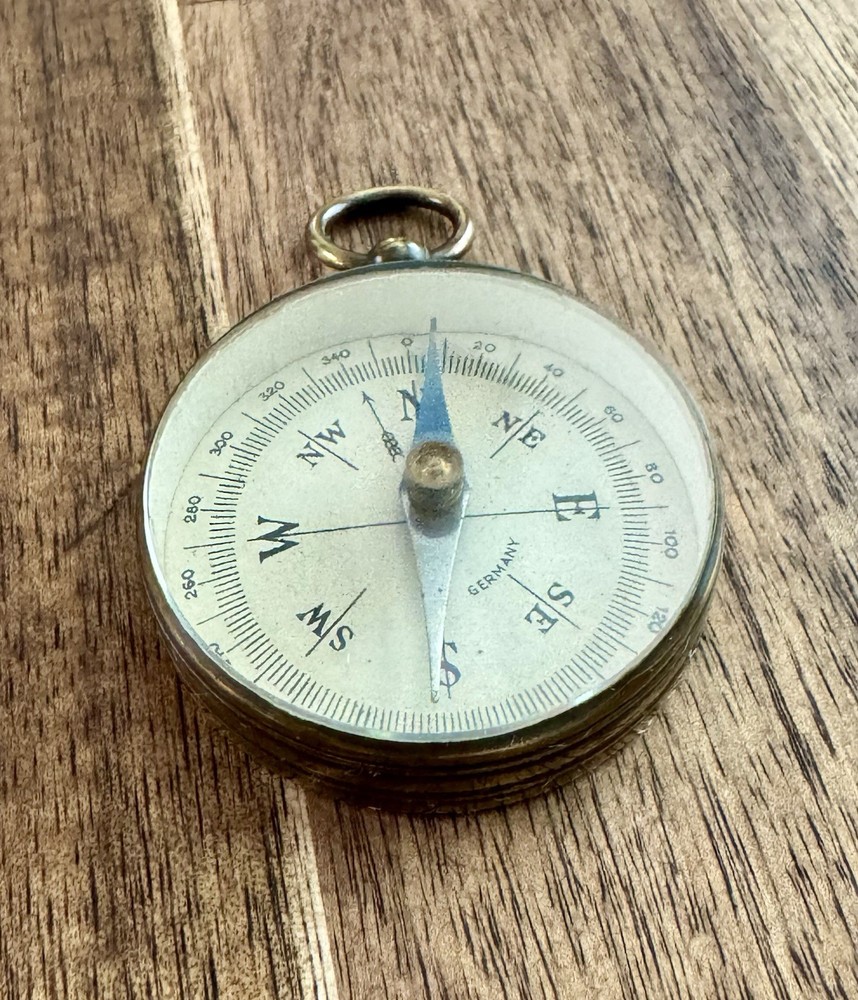 Vintage German Brass Pocket Compass