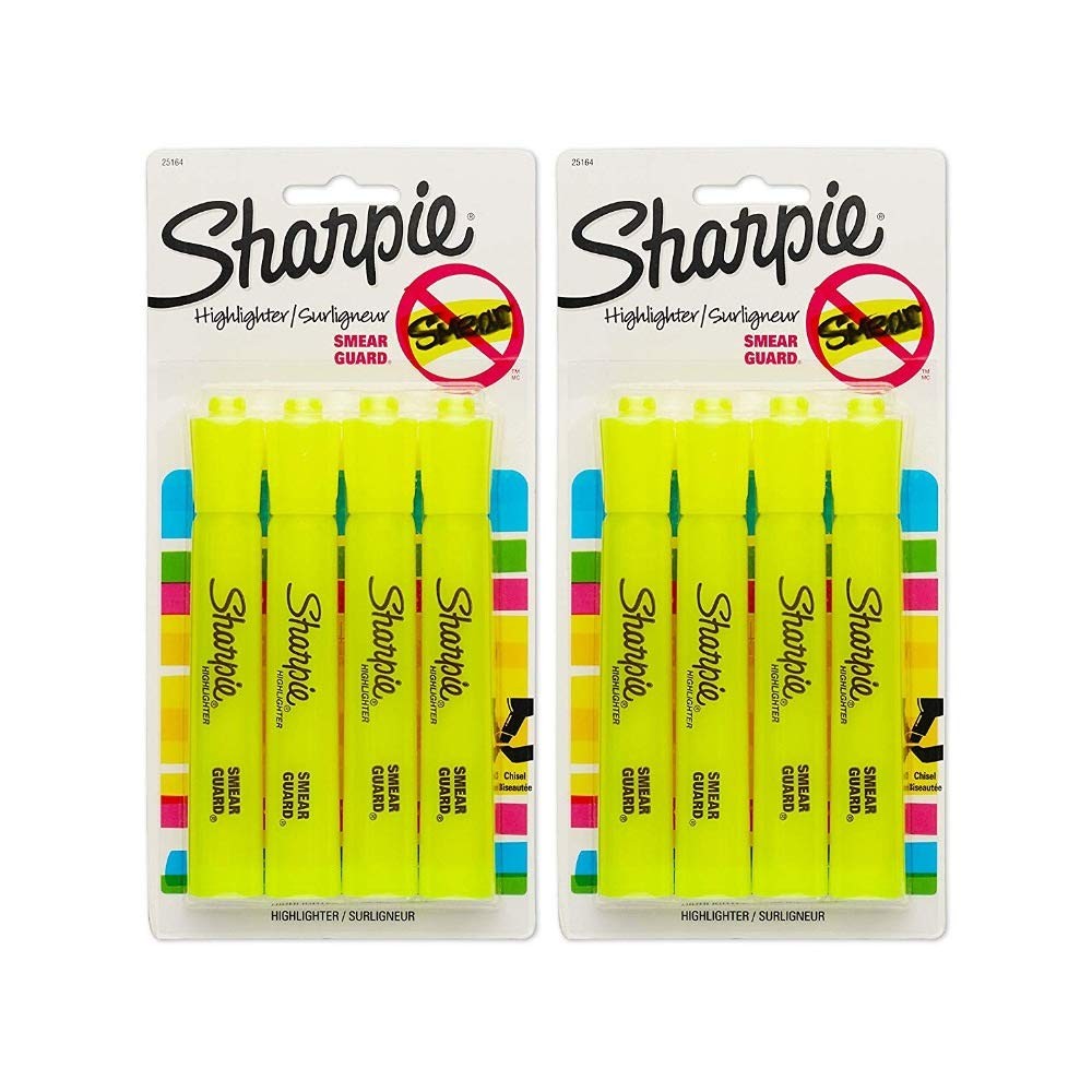Sharpie Accent Tank Highlighters, Chisel Tip, Fluorescent 8-Pack, Yellow