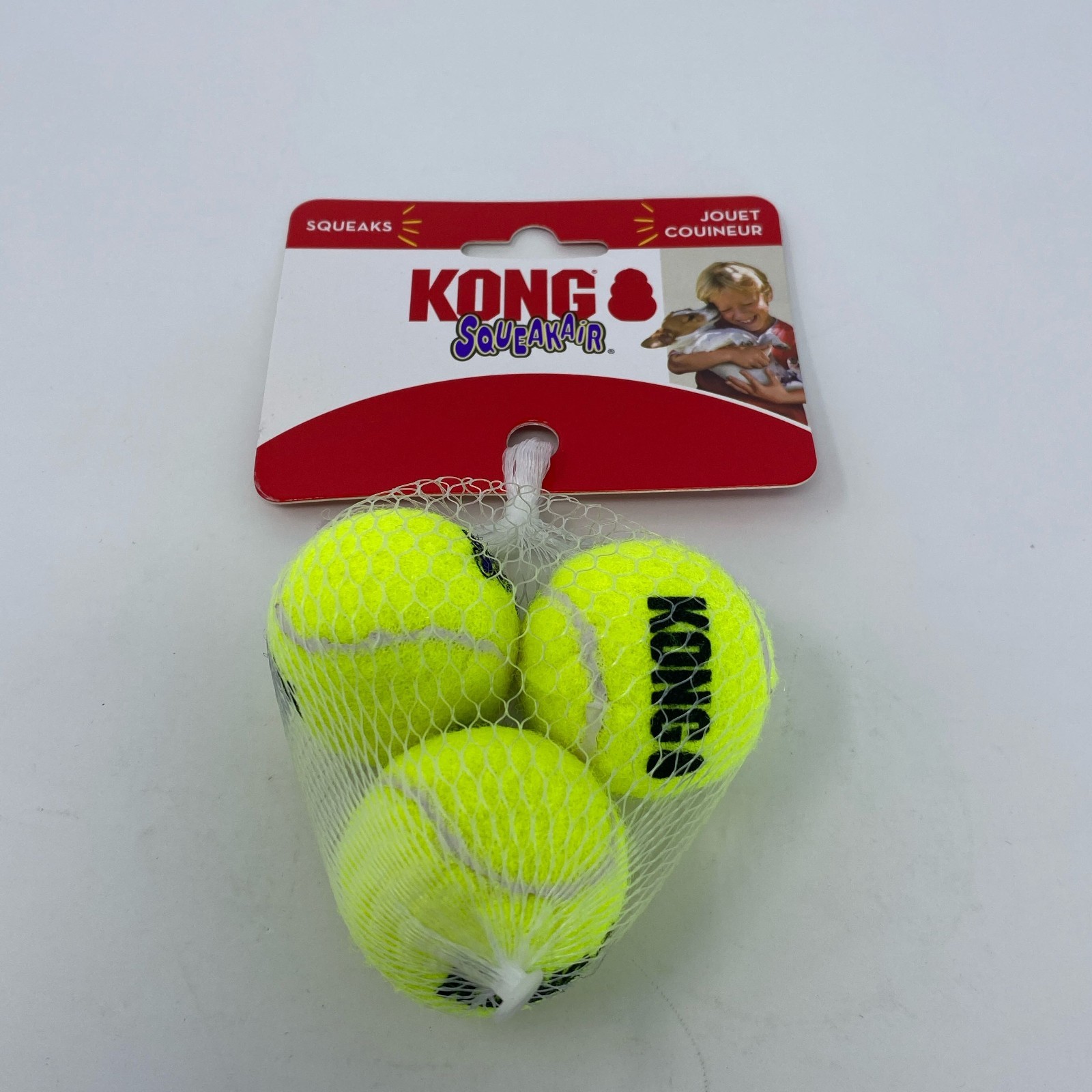KONG SqueakAir Balls Dog Toy XS 3-Pack - Neon Yellow Tennis Balls